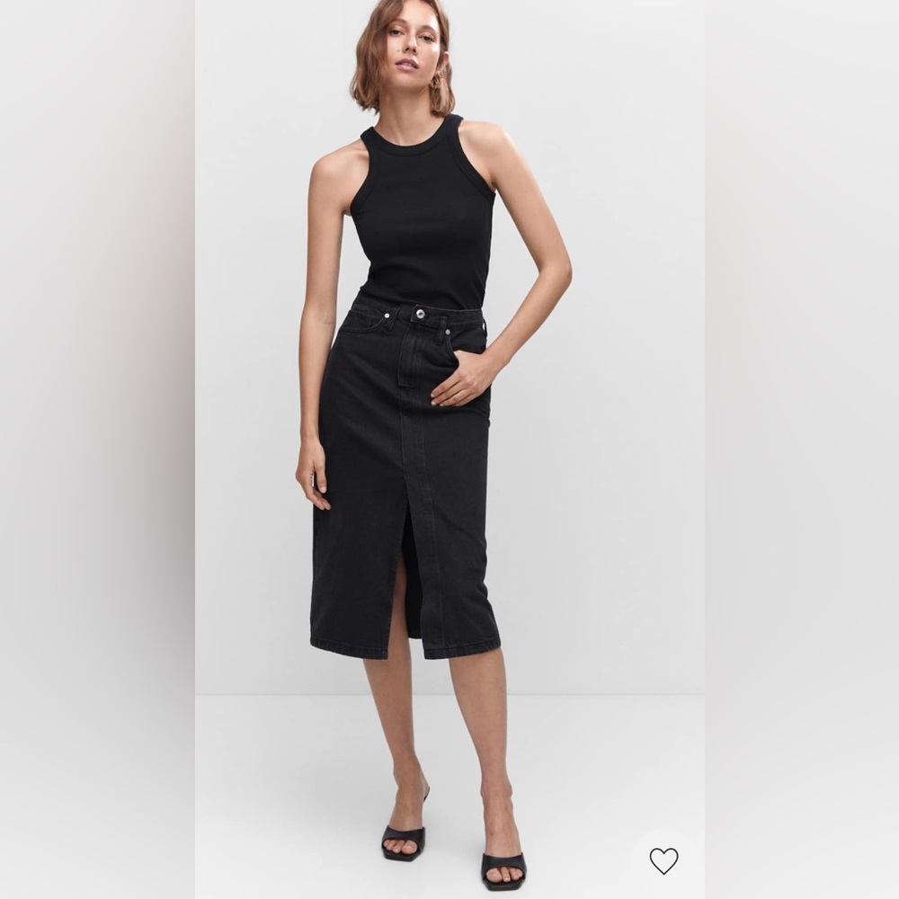 SOLD - NWT Mango Denim Midi Skirt - size medium